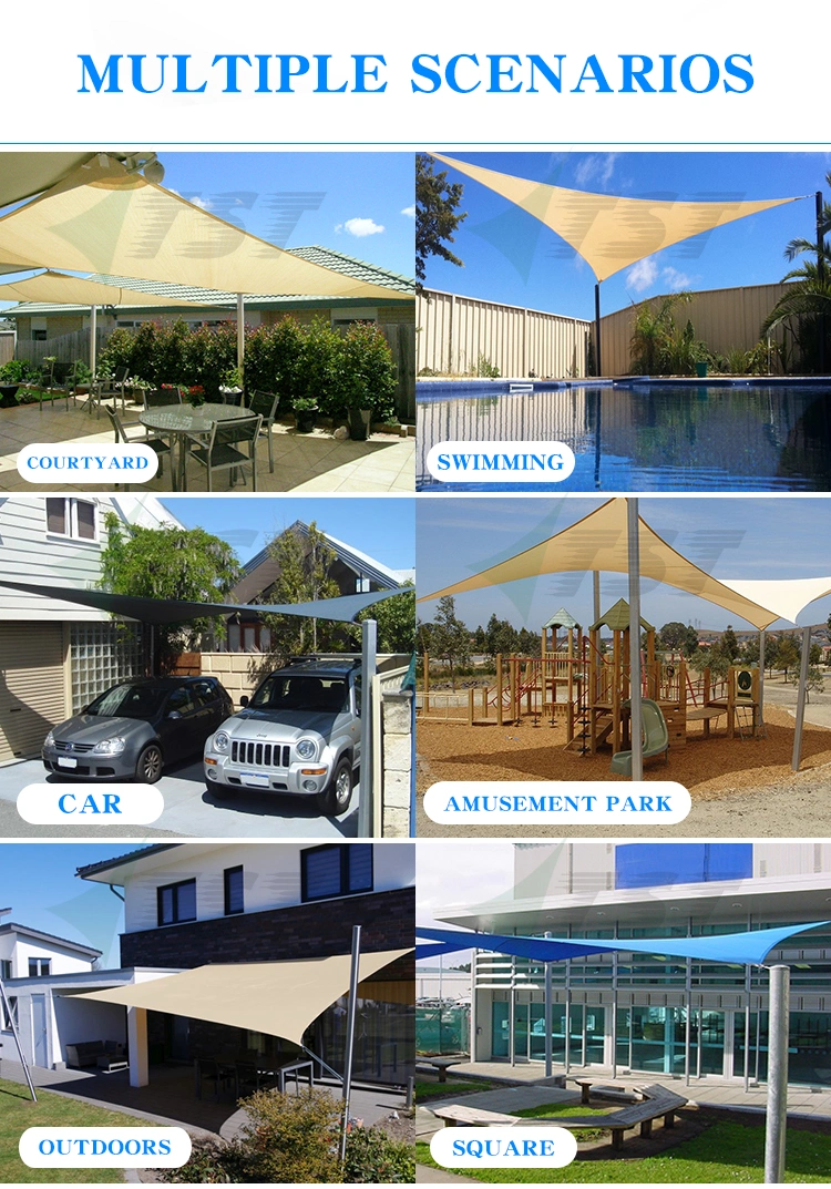 Polyester Triangle Sun Shade Sails for Outdoor Sunshade