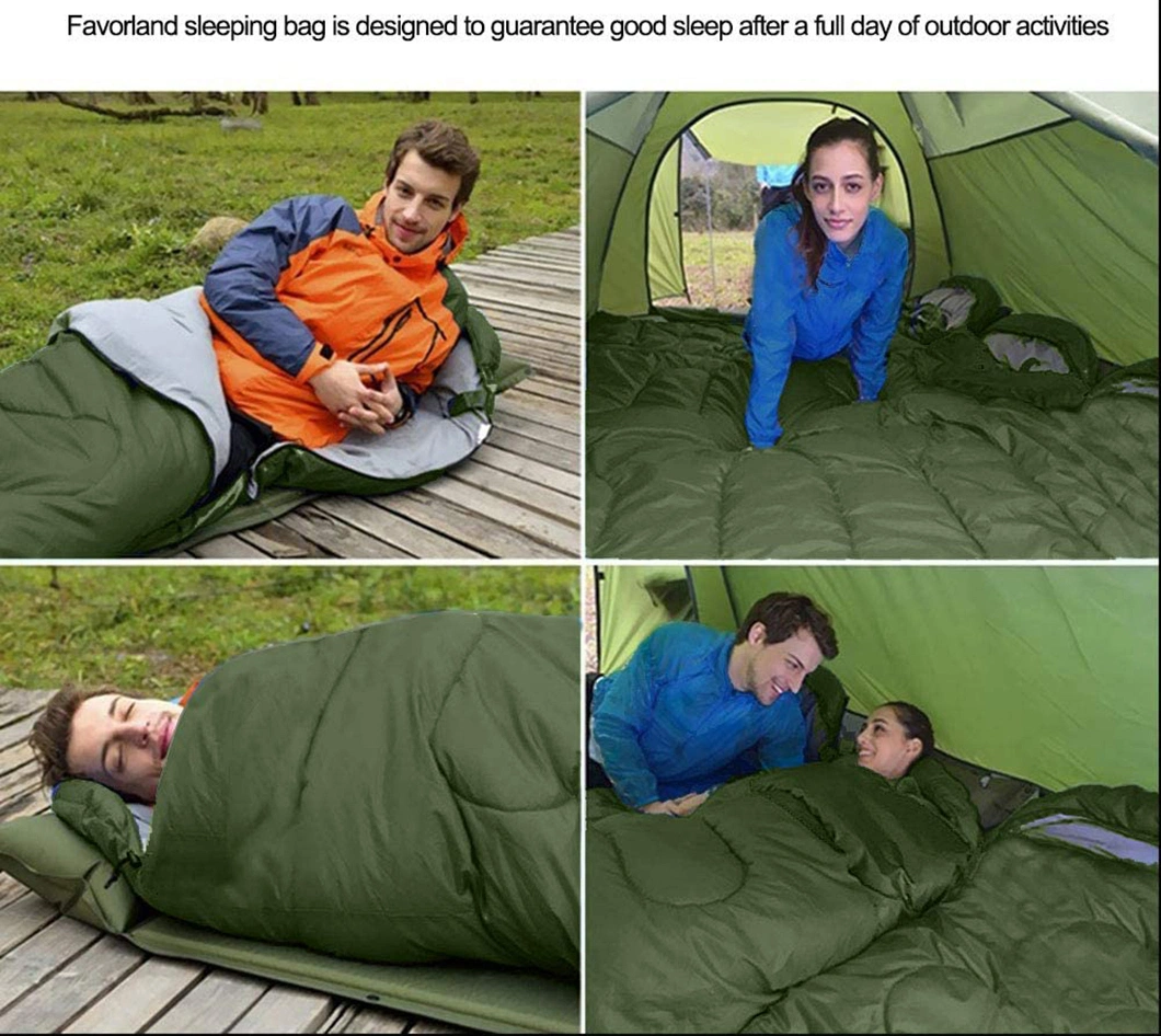 Envelope Outdoor Camping Adult Sleeping Bag Spacer Thickened and Warm Portable Hat Sleeping Bag