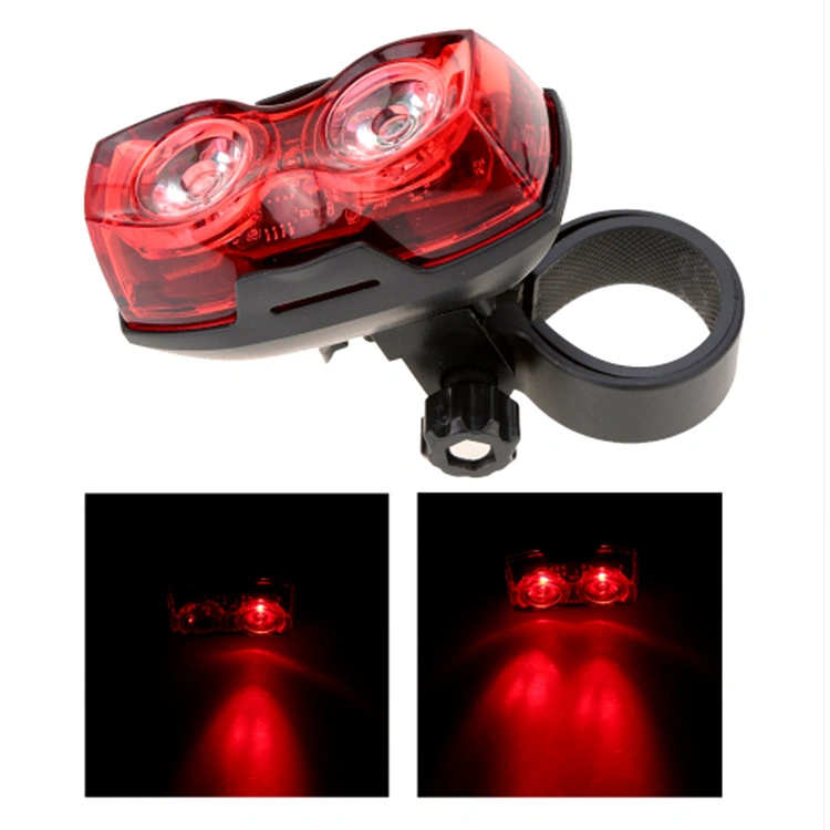 Wholesale 2 LED Double Super Bright Bicycle Taillights Mountain Bike Safety Warning Taillights Cycling Equipment Accessories