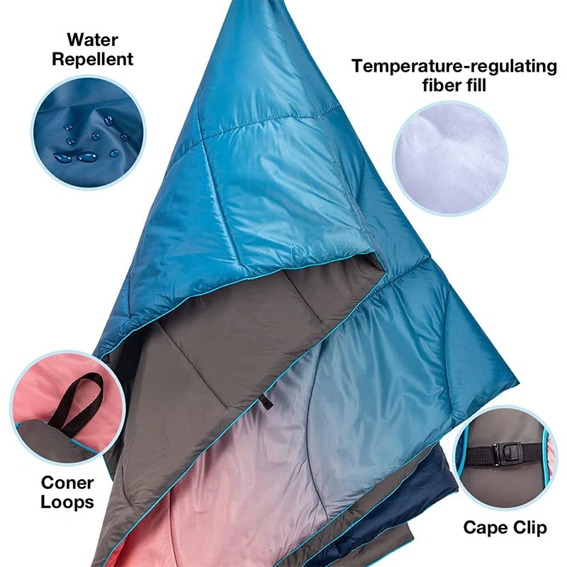 Waterproof Custom Print Wearable Travel Folding Blanket Outdoor Down Puffy Blanket Hiking Camping Blankets