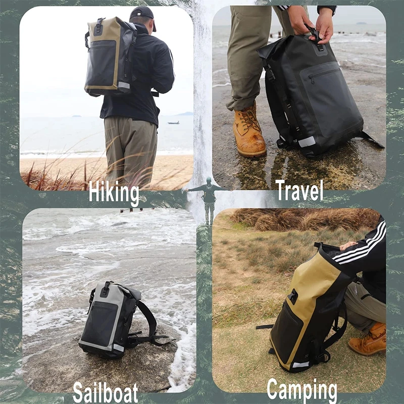 30L PVC Large Capacity Dry Bag Waterproof Backpack for Camping Hiking Swimming