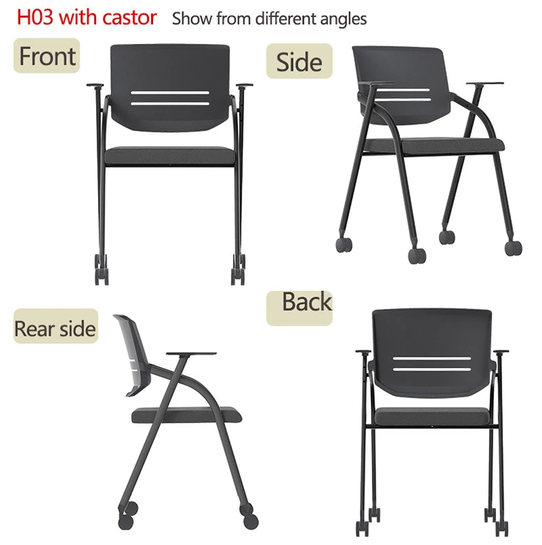 School Furniture Folding Plastic Classroom Study Foldable Conference Chairs Student Lecture Training Chair with Writing Pad Tablet