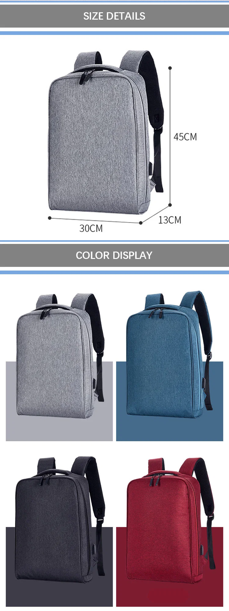 New Water Resistant Cheap Man Backpack Travel Business Laptop Backpack with Laptop Compartment