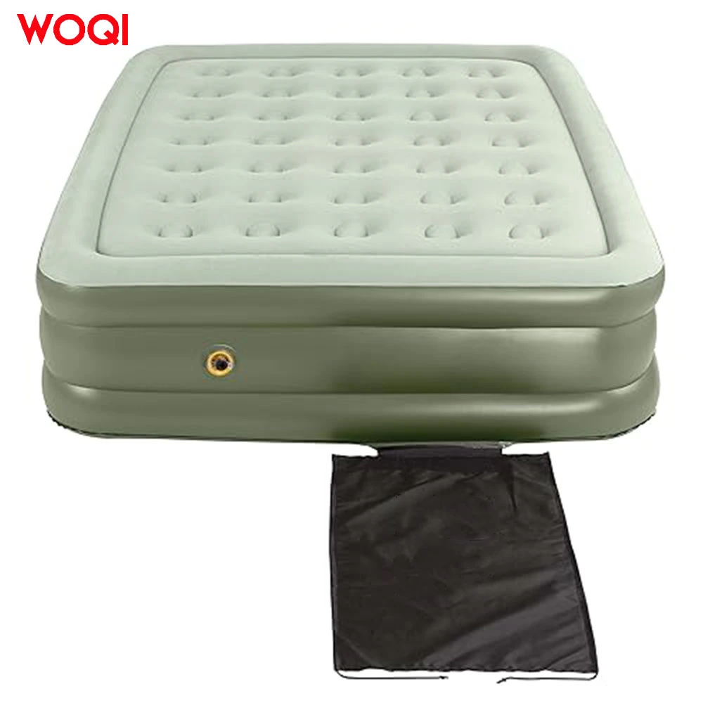 Customized Large Flocking PVC Double Inflatable Convex Mattress Camping Home Air Cushion Bed Suitable for Outdoor Homes