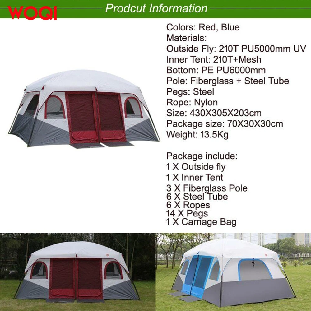 Multi Color High Appearance High Quality Automatic Popup Waterproof 10 Person Outdoor Home Camping Tent