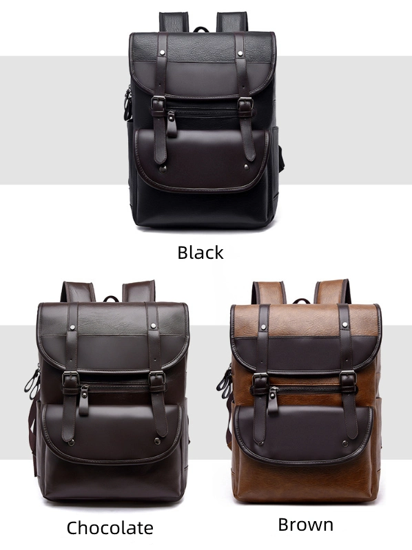 Customizable Designer Leather Backpack for Wholesale with Laptop Compartment