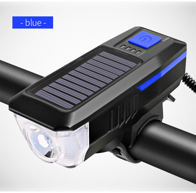 Bicycle USB Rechargeable Speaker Horn Front Light, Outdoor Lamp Solar Bicycle Lights Horn Riding Accessories