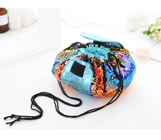 Portable Drawstring Lazy Paillette Washing Bag Cosmetic Bag