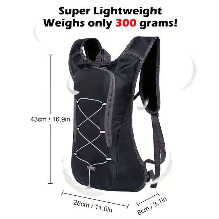 Lightweight Comfortable Breathable Cycling Hiking Running Sports Backpack Hydration Pack 2L Water Bladder Bag