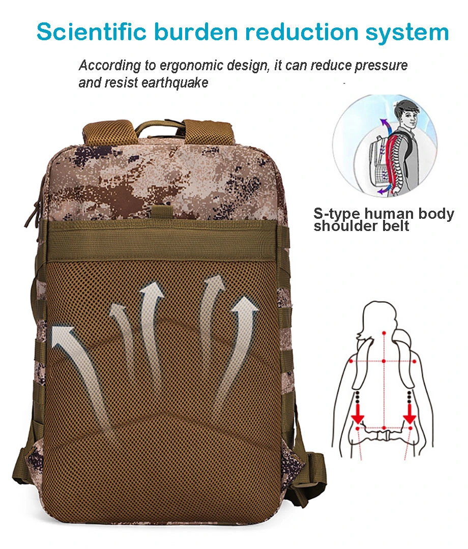 3p Camo Travel Gym Duffel Bags Hiking Camping Waterproof Men Tactical Backpack