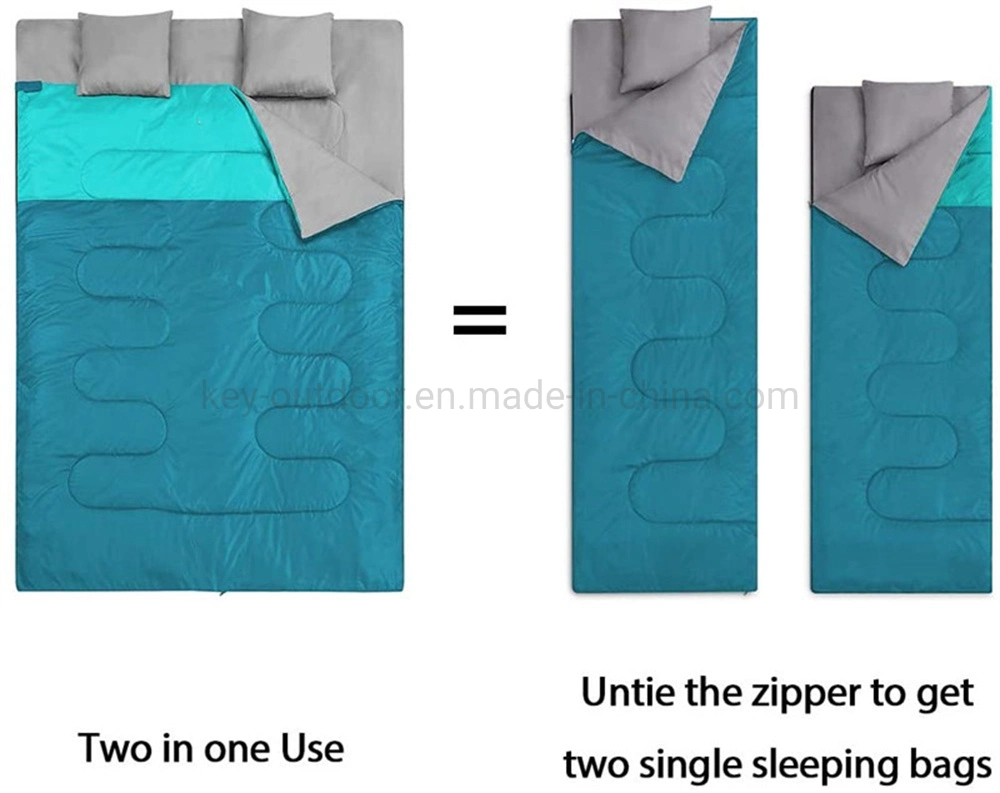 Factory Price Hiking Sleeping Bag with Pillow Double Person Customized Waterproof Sleeping Mat for Camping
