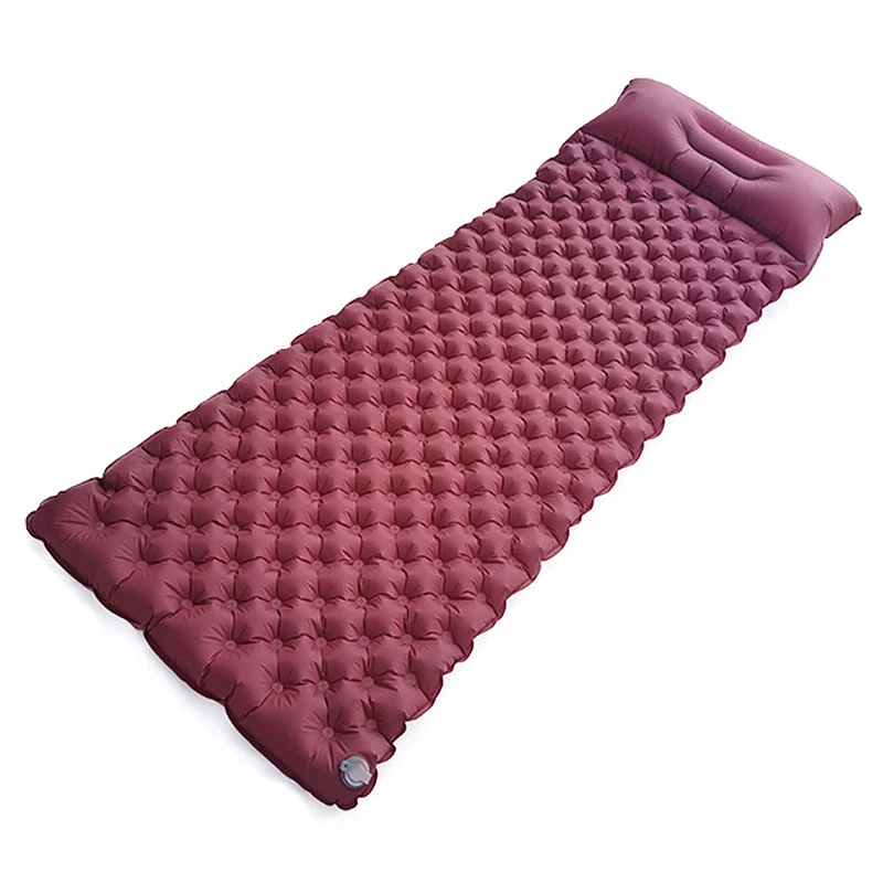 Wholesale Customized Logo Sack Pump Backrest Inflatable Airbed Mattress Single Air Bed