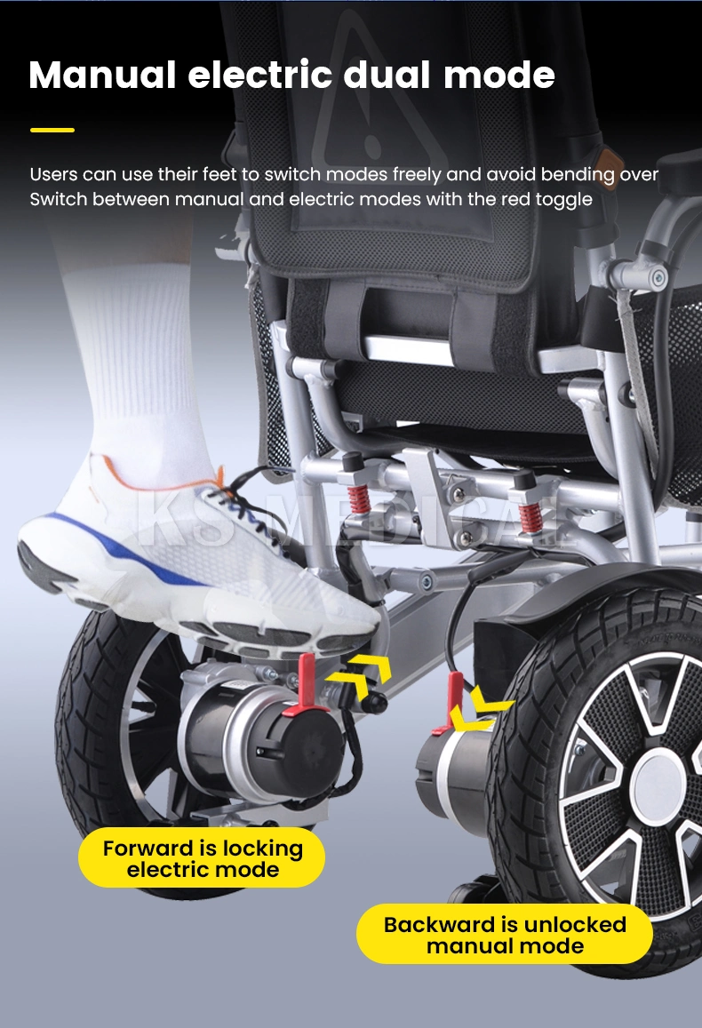 Ksm-606af Mdr Aluminium Auto Folding Electric Power Wheelchair Mobility Chairs for Disabled Travel