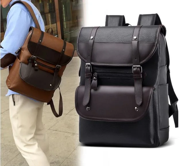 Customizable Designer Leather Backpack for Wholesale with Laptop Compartment