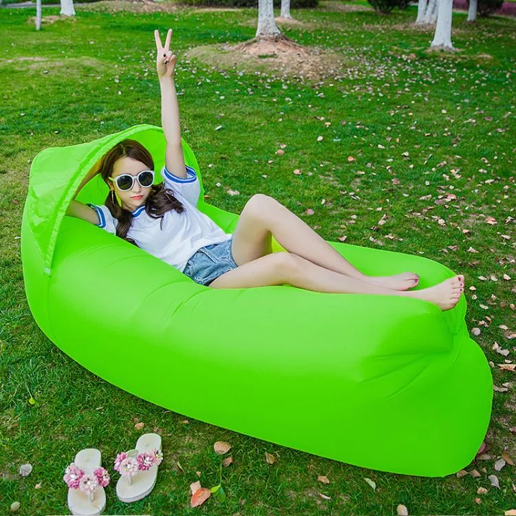 Outdoor Camping Ground Garden Easy Inflation Inflatable Portable Handout Lazy Lounger Air Sleeping Sofa Bag
