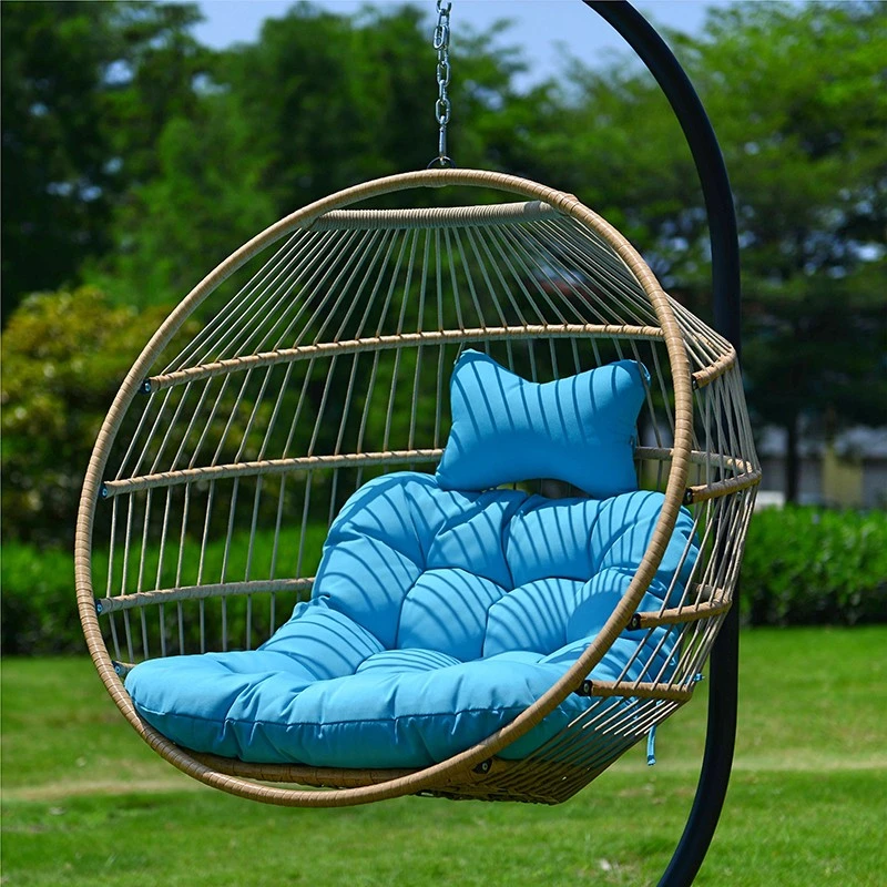 Modern Foldable Egg Shape Outdoor Furniture Garden Wicker Rattan Hanging Patio Indoor Egg Swing Chair with Stand