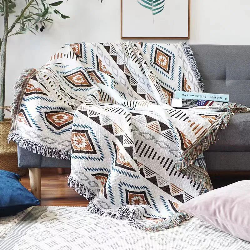 Woven Picnic Sucre Outdoor Camping Sofa Blanket Multifunctional Thread Bohemianthread Blanket