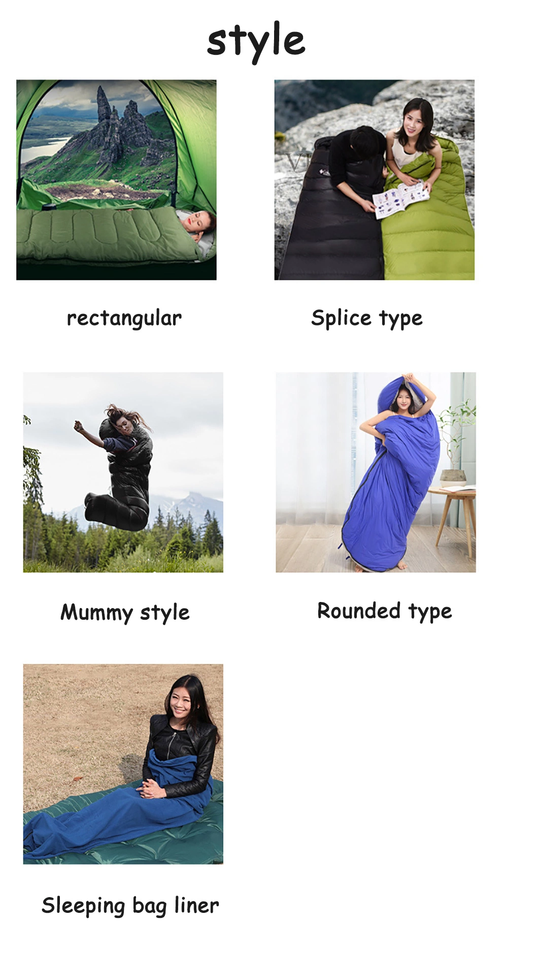 Customized Mommy Style Down Sleeping Bag Winter Thickened Outdoor Camping Cold Tent Travel Mummy Sleeping Bag
