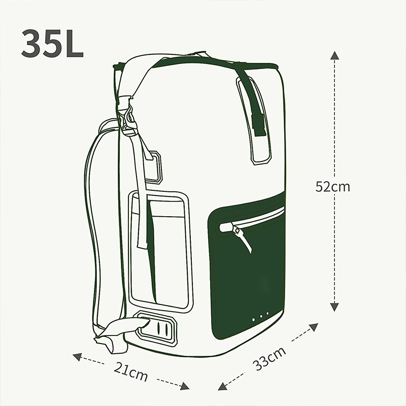 Camping Hiking Dry Bag Backpack 35L Waterproof 500d PVC Tarpaulin Splash Proof Laptop Rucksack Rolltop Drybag for Kayak Camping