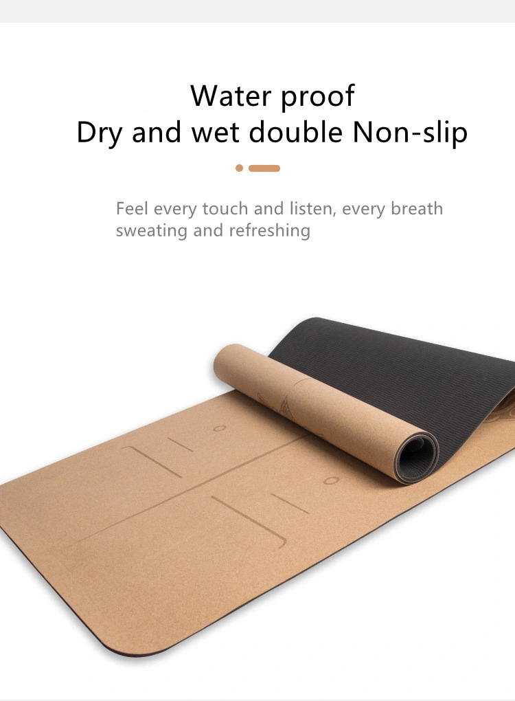 Custom Abrasion Resistant Harmless Natural Anti-Slip Eco-Friendly Cork Yoga Mat