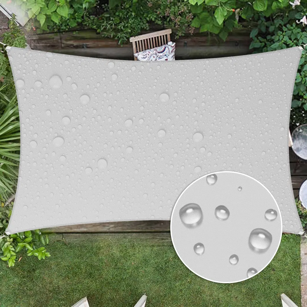 Square Waterproof Sunshade Sail Suitable for Deck, Terrace, Backyard, Car Shed, Swimming Pool, Blue Sky, White Clouds, Outdoor Sunshade
