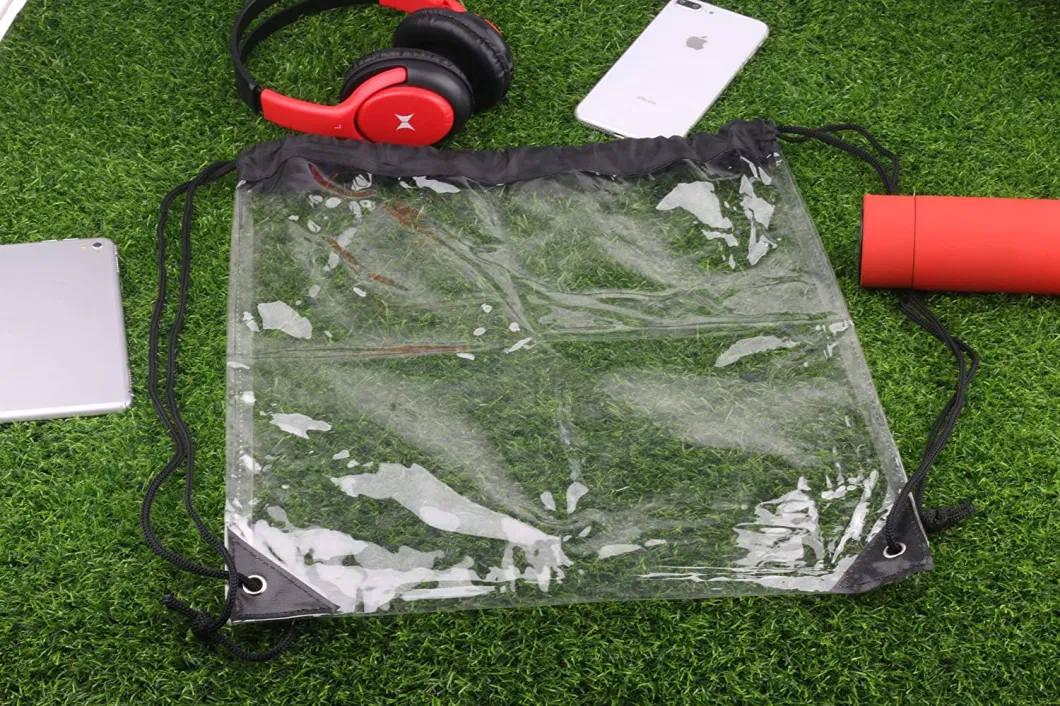 Small Clear Plastic Drawstring Backpack for Sport Travel Hiking