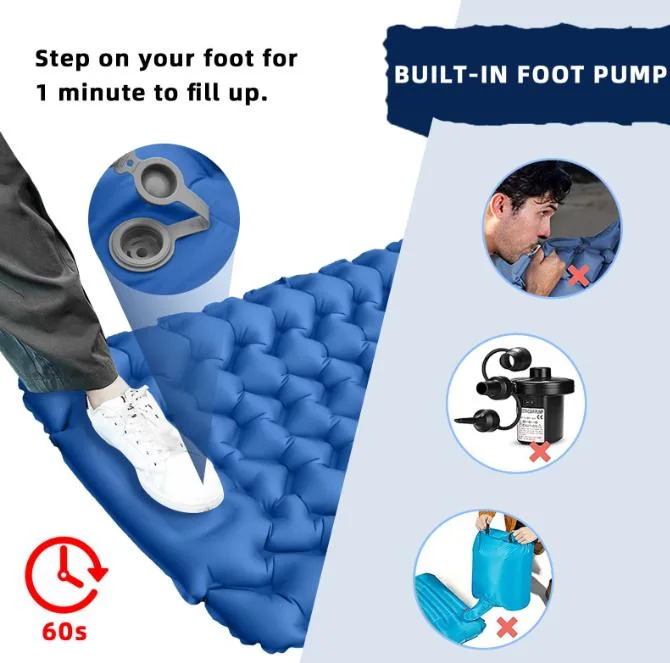 Outdoor Portable Lightweight Foot Step Inflatable Camping Sleeping Mat Air Mattress