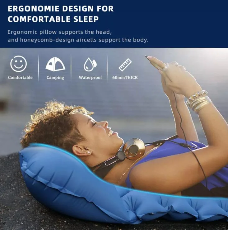 Outdoor Portable Lightweight Foot Step Inflatable Camping Sleeping Mat Air Mattress