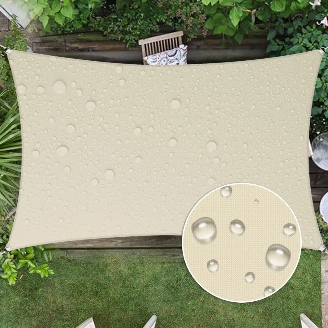 Square Waterproof Sunshade Sail Suitable for Deck, Terrace, Backyard, Car Shed, Swimming Pool, Blue Sky, White Clouds, Outdoor Sunshade