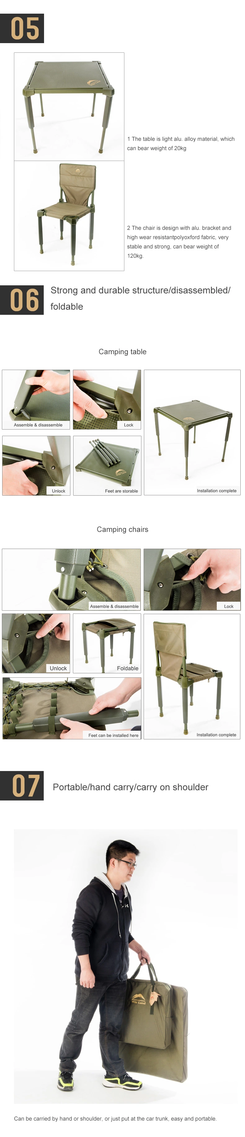 Wild Land Outdoor Folding Camping Table Alu. Table Outdoor Furniture