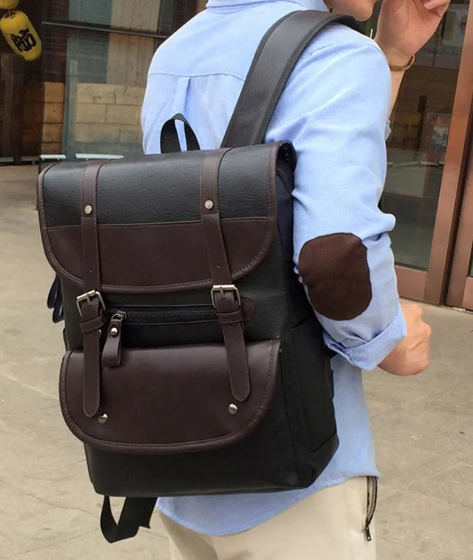 Customizable Designer Leather Backpack for Wholesale with Laptop Compartment