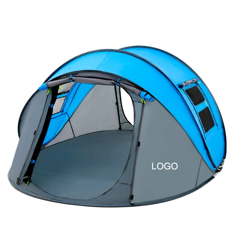 Waterproof 2-4 People Yellow Pop up Automatic Camping Tent for Men/Women/Family with Logo Print