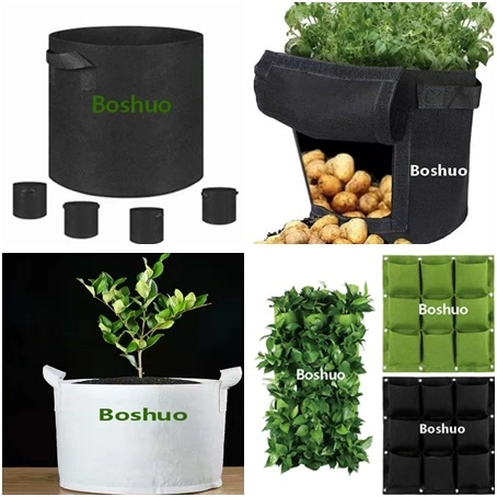 Gardening Heavy Duty Fabric Garden Jumbo Black Round Plant Planting Root Bag for Nursery Bonsai Shrub Flower Datepalm Blueberry Trees Chinese Manufacturer