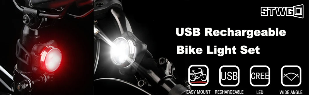 Bike Light Set, USB Rechargeable LED Bicycle Lights Waterproof Bike Headlight and Taillight Bike Accessories