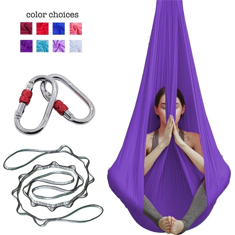 Aerial Lake Blue Door Swing Yoga Hammock for Exercise Yoga