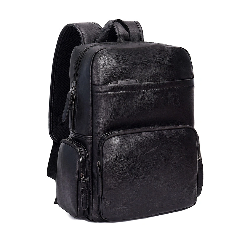 High Quality PU Leather Waterproof Travel Backpack Laptop Handbag Mens Backpack Wholesale Men Bag