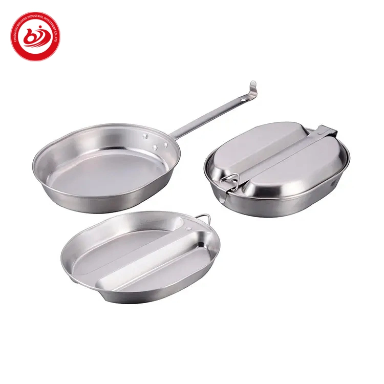 Outdoor Cooking 920ml Picnic Stainless Steel Camping Mess Kit Kitchenware Bento Lunch Box Camping 2 PCS Kit Mess Cookware Lunch Box