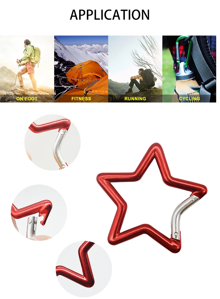 Multicolor Carabiners Hook Heart Shape Clips Camping Accessories