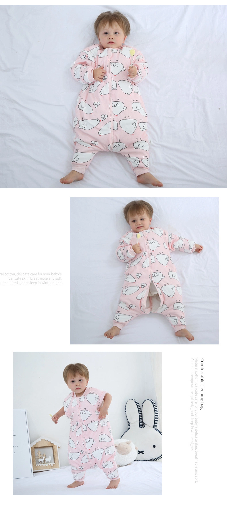 New Design Baby Clothes 100% Cotton Winter Wear Printing Long Sleeve Baby Sleeping Bag
