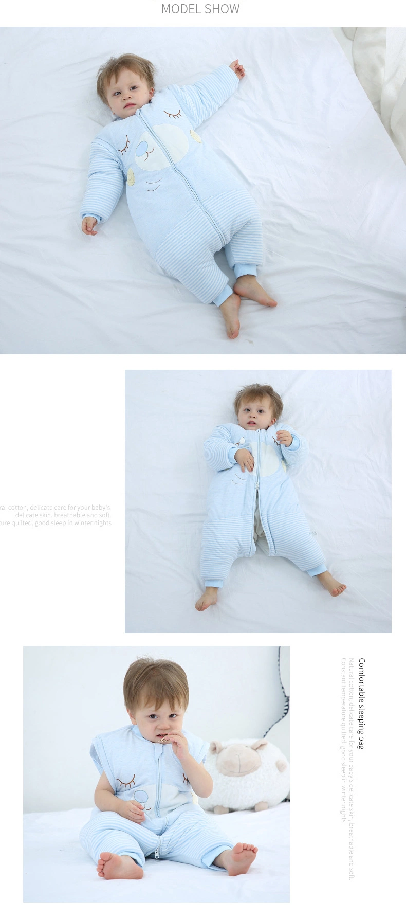 New Design Baby Clothes 100% Cotton Winter Wear Printing Long Sleeve Baby Sleeping Bag