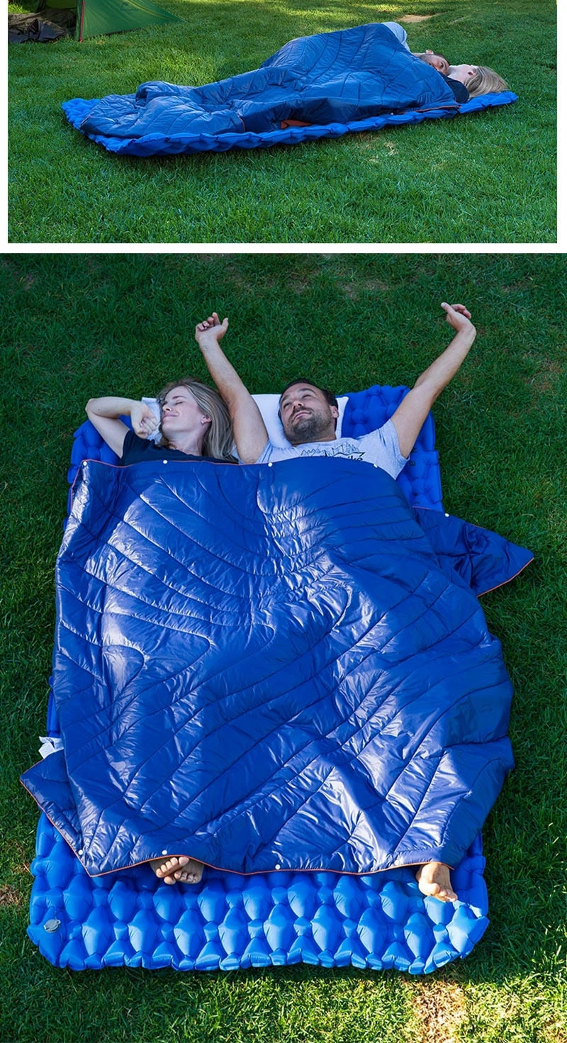High Quality Outdoor Double Sea Air Mattress Backpacking Hiking Inflatable Sleeping Pad Camping Mattress for 2 Person