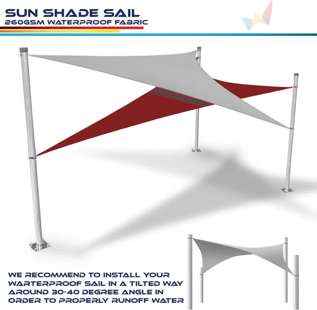 Square Waterproof Sunshade Sail Suitable for Deck, Terrace, Backyard, Car Shed, Swimming Pool, Blue Sky, White Clouds, Outdoor Sunshade