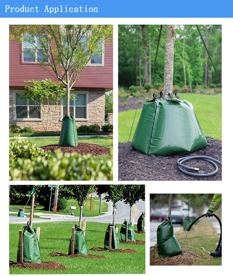 20 Gallon Slow Release Tree Watering Bags &amp; Rings, Drip Irrigation Bag for Newly Planted or Established Trees