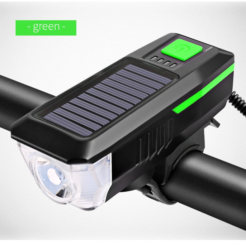 Bicycle USB Rechargeable Speaker Horn Front Light, Outdoor Lamp Solar Bicycle Lights Horn Riding Accessories