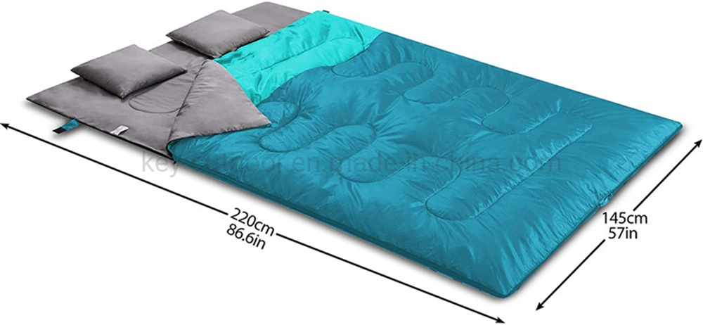 Factory Price Hiking Sleeping Bag with Pillow Double Person Customized Waterproof Sleeping Mat for Camping