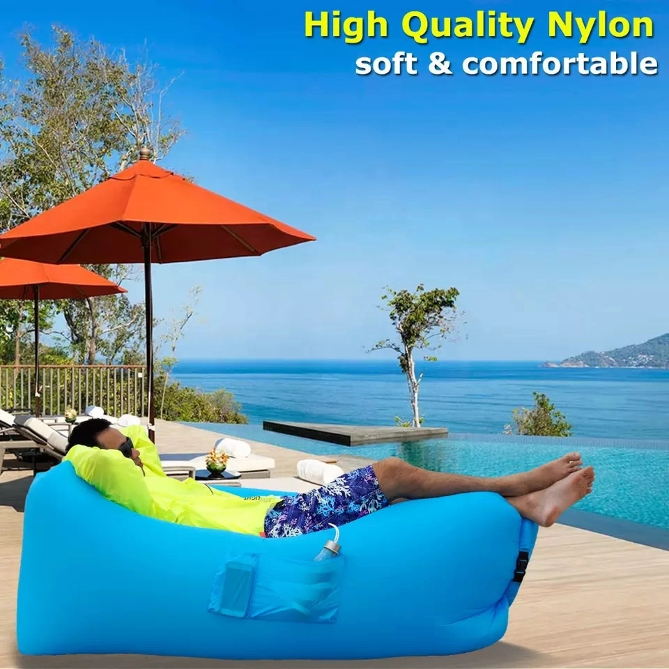 Custom Portable Outdoor Camping Beach Bed Air Sofa High Quality Inflatable Couch Lounger Lazy Bag Air Sofa for Beach Sleeping Bag