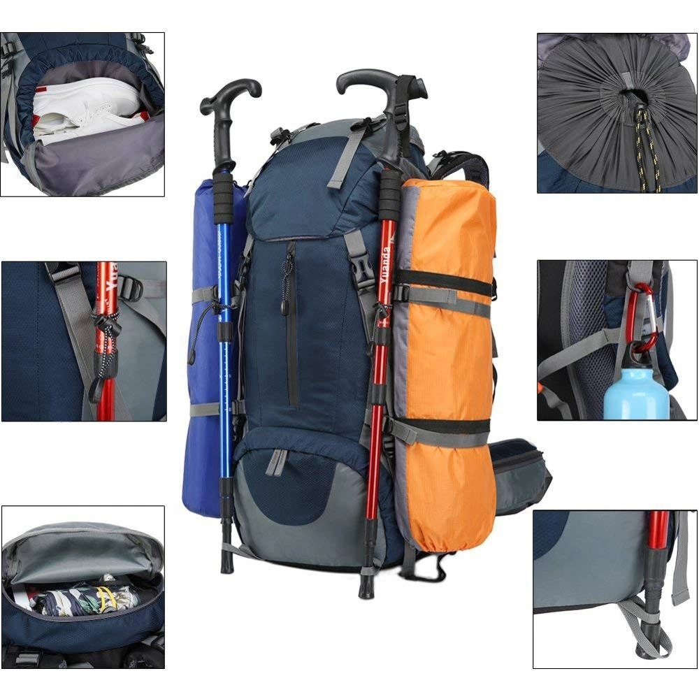 Outdoor Mountaineering Trekking Daypack with Rain Cover Waterproof Backpack