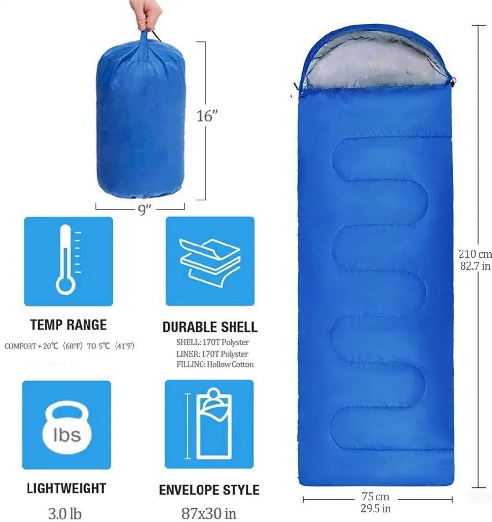 Multi Color Outdoor Camping Waterproof Lightweight Envelope Sleeping Bag