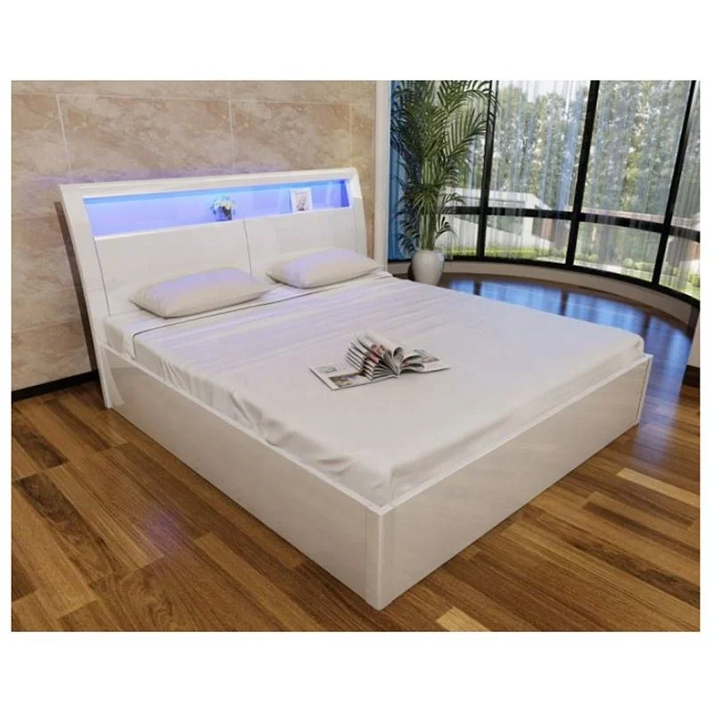 Wholesale Home Bedroom Furniture Air Pressure Lift Storage Double Solid Wooden Bed
