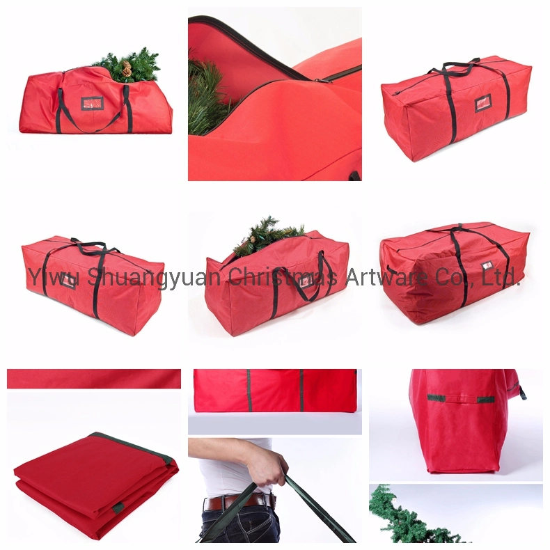 Large Christmas Tree Double Zipper Storage Bag with Sturdy Handle